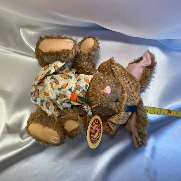 Bunny Rabbit Plush Flora Original Brass Button - Picture 9 of 11